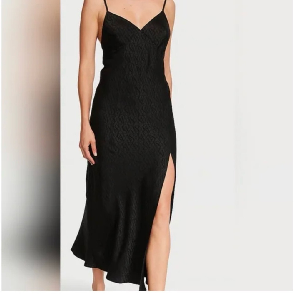 Victoria's Secret satin icon Black Maxi Dress